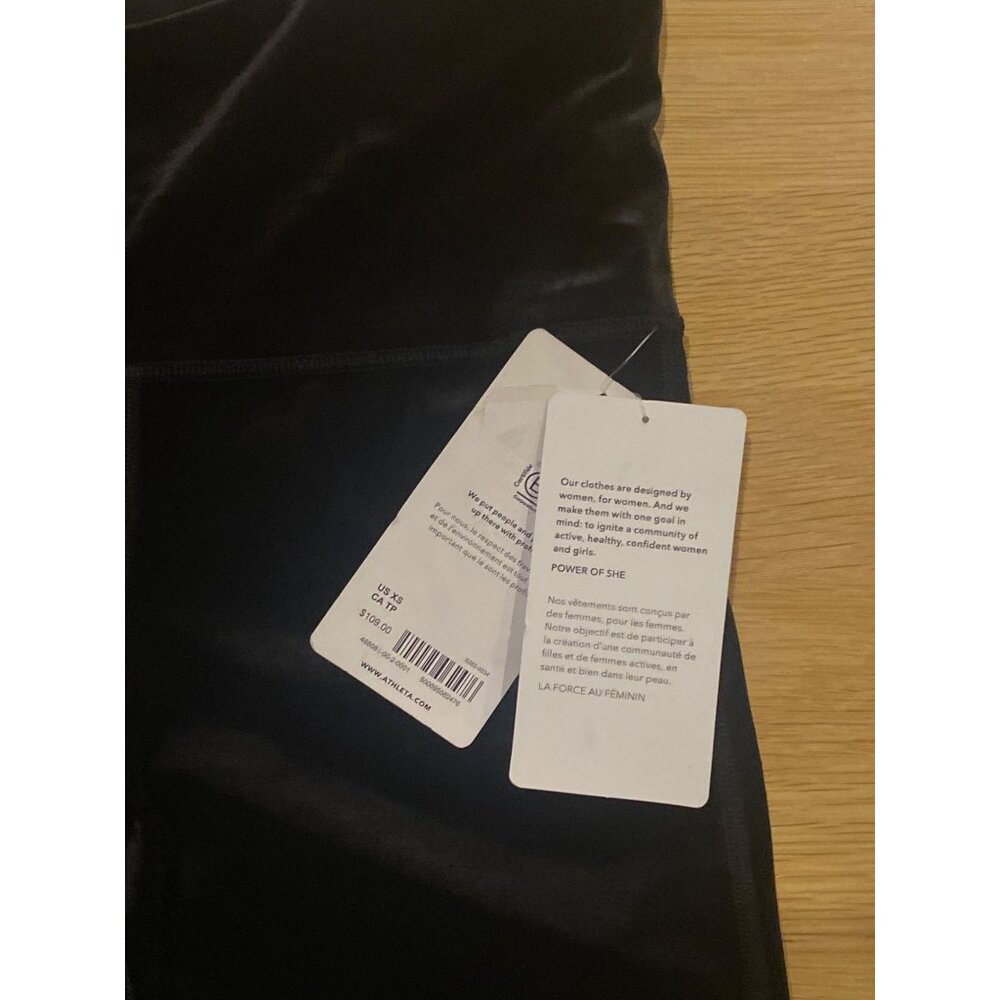 NWT Athleta XS Elation Velvet Flare Pant Black Pants High-Rise Flared $109 - Picture 8 of 16